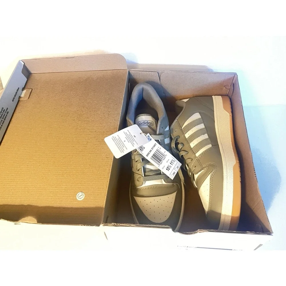 adidas Break Start Silver Pebble/Chalk White Men's Sneakers New W/ Box - IH7966